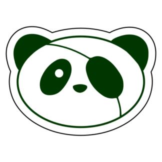 Covered Eye Panda Sticker (Dark Green)